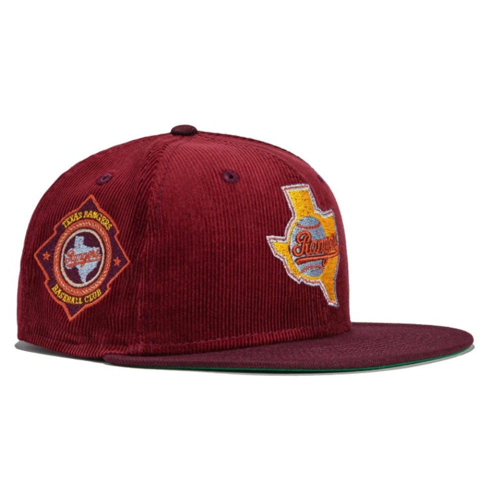 New Era Texas Rangers Cord Dream 59FIFTY Fitted Hat Baseball Club Patch 7 1/4